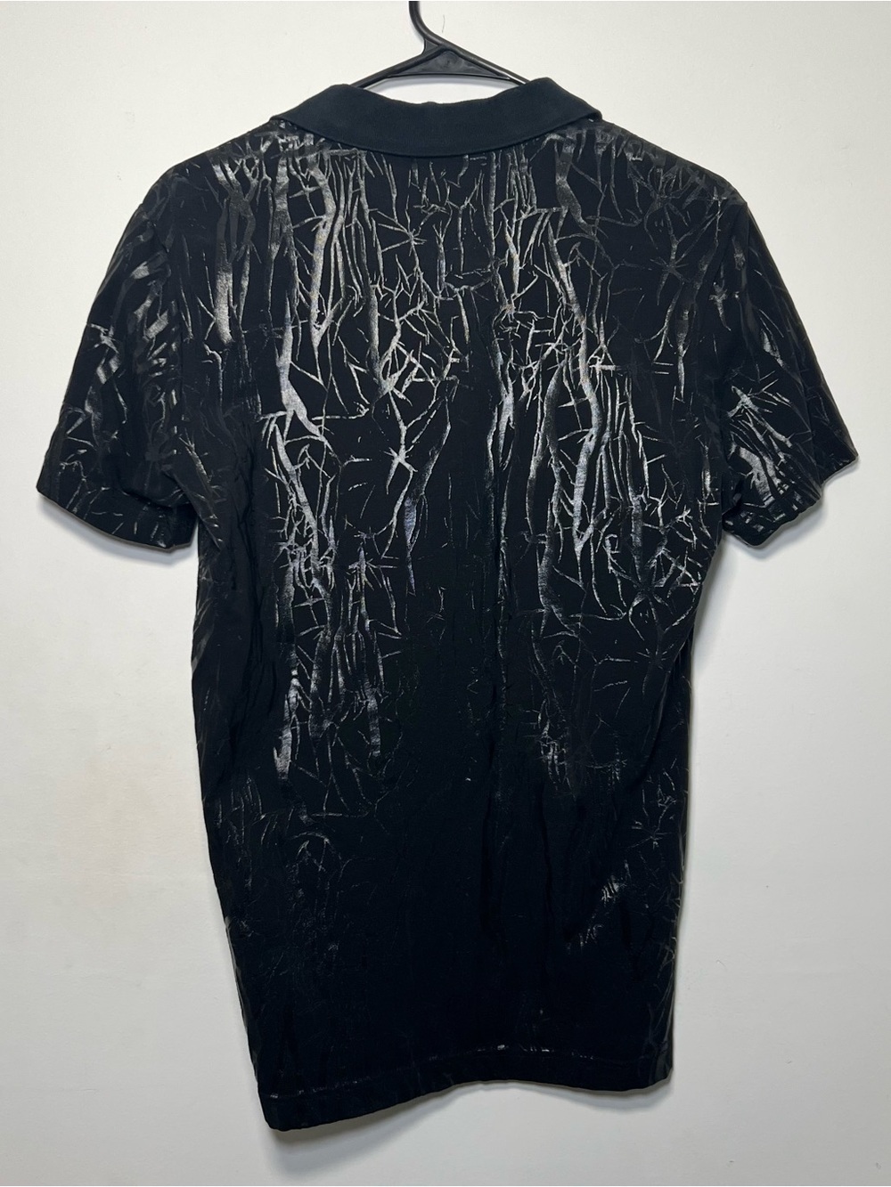 John Lawrence Sullivan Black Abstract Polo Print Shirt Size 38 Japanese Designer - Picture 11 of 15